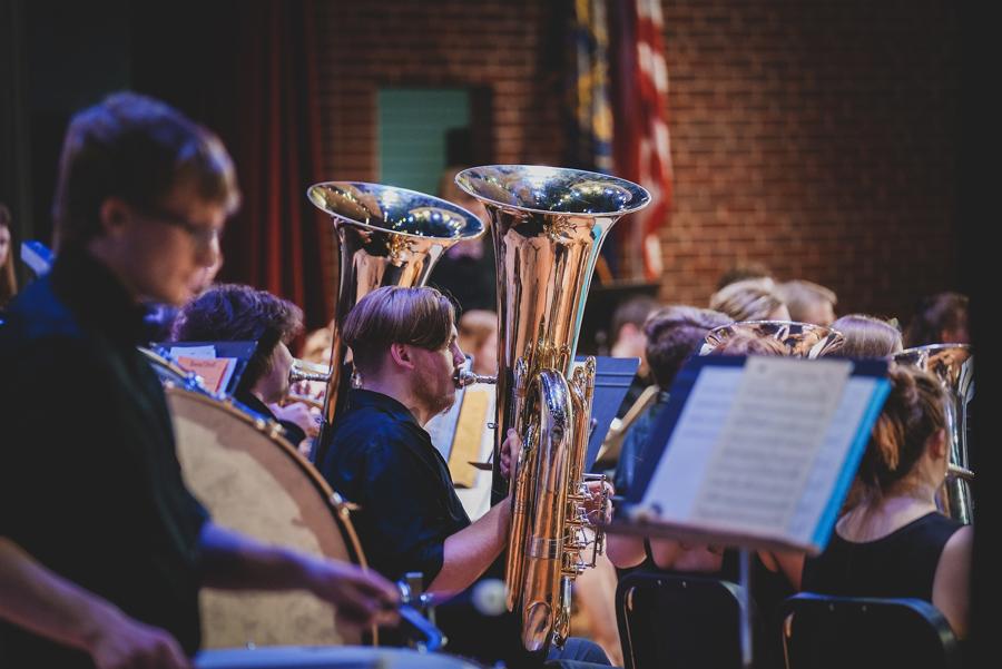 Doane Orchestra performing in Heckman Auditorium